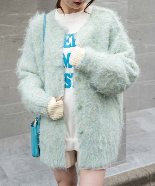 「WEGO」 ニットカーディガン FREE パープル レディース_画像8