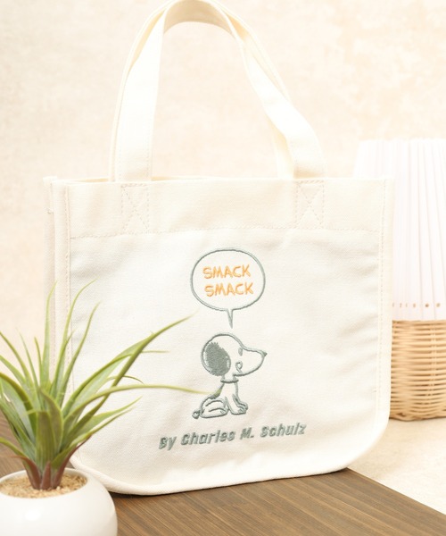 SNOOPY（スヌーピー） トートバッグ ミニトートバッグ 刺繍 レディース