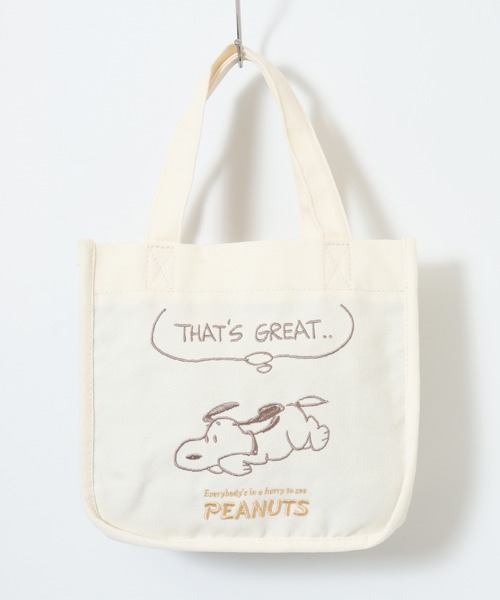 SNOOPY（スヌーピー） トートバッグ ミニトートバッグ 刺繍 レディース