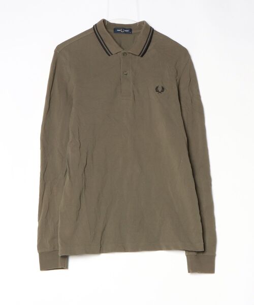 Fred Perry オリーブ ポロシャツ　44 FRED PERRY（フレッドペリー） 長袖ポロシャツ M ダークオリーブ