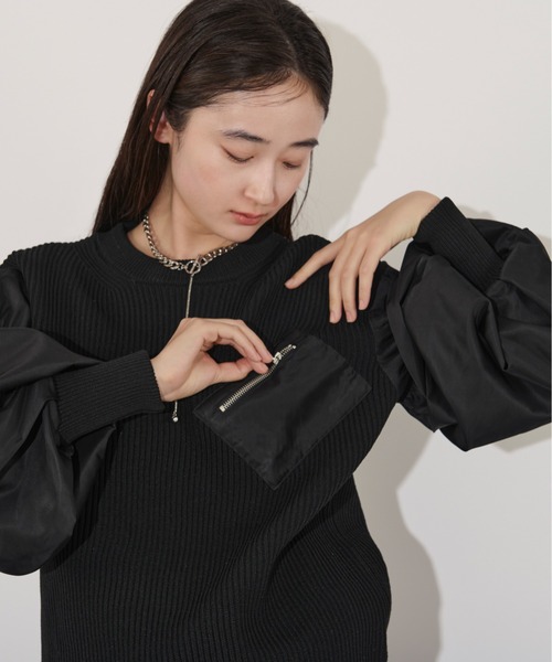 「Ezick」 長袖ニット FREE ブラック レディース_画像4