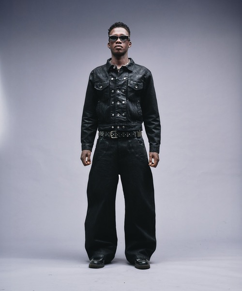 ANDER HUNK ワイドパンツ ジーンズ 14oz Wax Coated Curve Denim / 14
