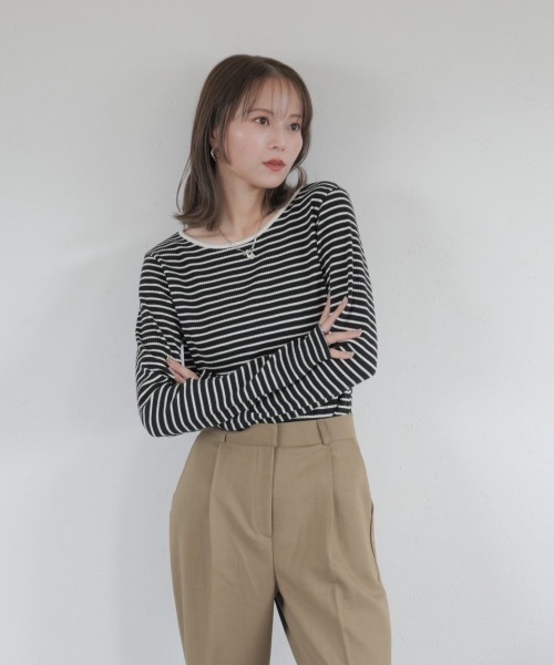 「Reurie'」 長袖カットソー FREE ブラック レディース_画像2