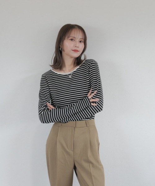 「Reurie'」 長袖カットソー FREE ブラック レディース_画像7