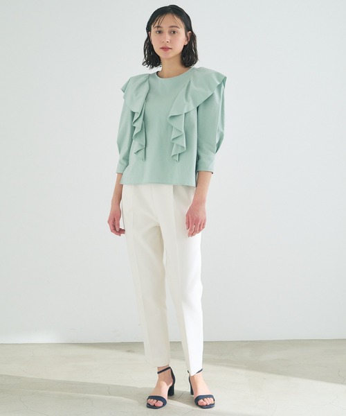 「ANAYI」 7分袖カットソー 36 ホワイト レディース_画像4