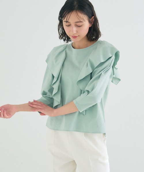 「ANAYI」 7分袖カットソー 36 ホワイト レディース_画像8