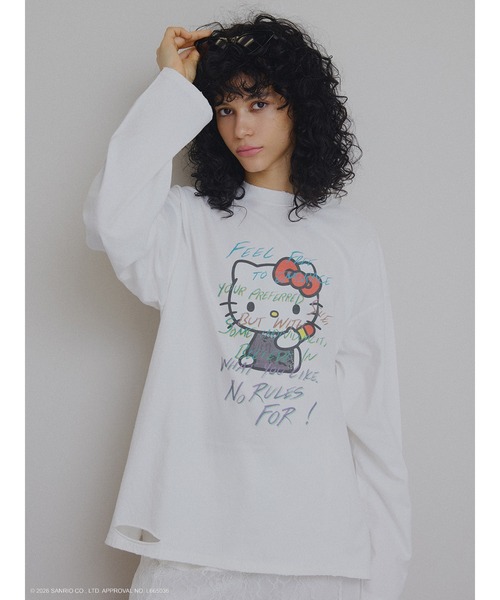 sanrio（サンリオ） tシャツ HELLO KITTY×Ameri DAMAGE LONG TEE