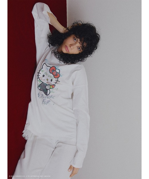AmeriVINTAGE Kitty コラボ ロングスリーブTEE HELLO KITTY×Ameri DAMAGE LONG TEE