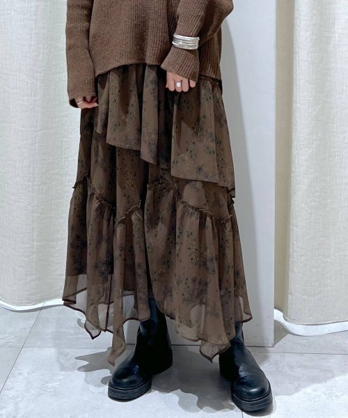 BABYLONE（バビロン） フリルスカート 36inch ブラウン レディース 