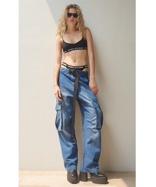 新品 PONY STONE デニム ワッペン ponystone ポニーストーン L.H.P（エルエイチピー） ジーンズ デニム デニムパンツ PONY STONE