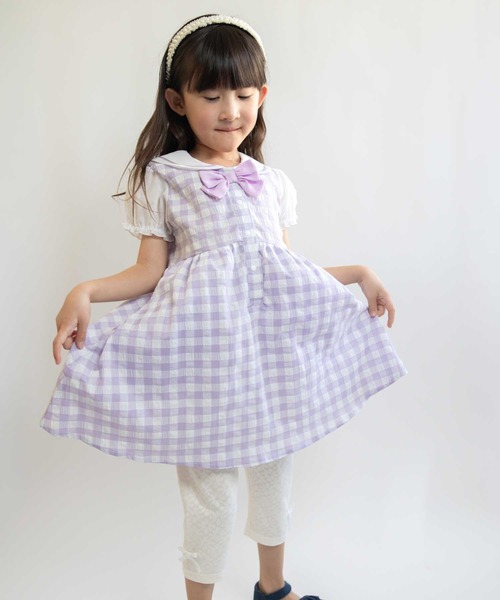 ちゃんまい♡90cmリバティ✖️無地セーラーワンピース SKAPE（エスケープ） ワンピース セーラーワンピ キッズ 子供服 女の子