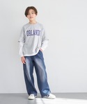 ワイドパンツ パンツ キッズ デニムペインター...の詳細画像1