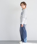 ワイドパンツ パンツ キッズ デニムペインター...の詳細画像2