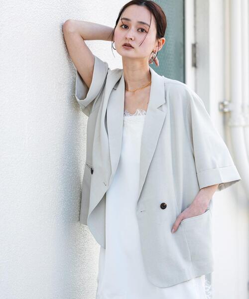 uvカット コート アウター 「一部WEB限定カラー」「UR TECH DRYLUXE」リネンライクジャケット レディースの画像