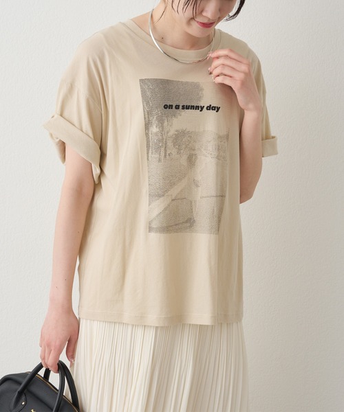 tシャツ テキストアートプリントTシャツ レディースの画像