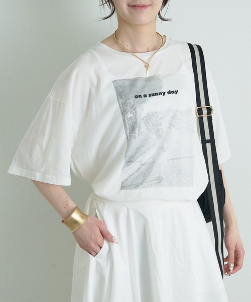 tシャツ テキストアートプリントTシャツ レディースの画像