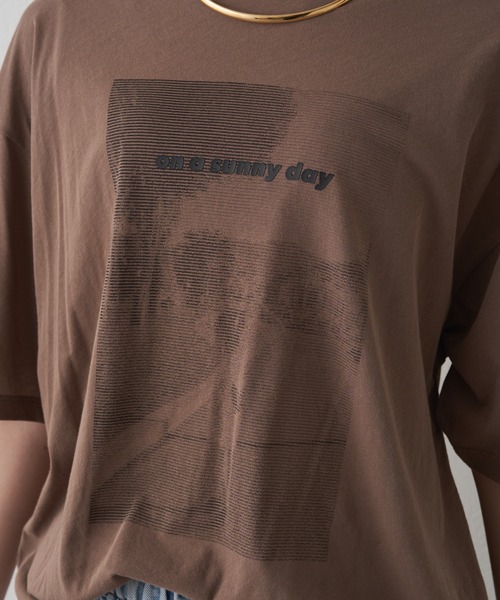 tシャツ テキストアートプリントTシャツ レディースの画像