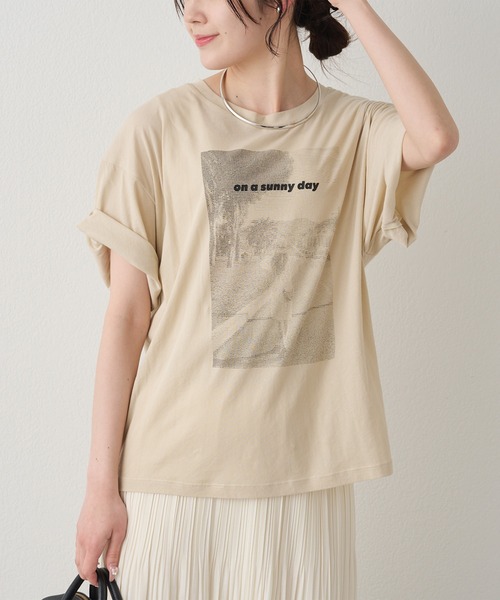 tシャツ テキストアートプリントTシャツ レディースの画像