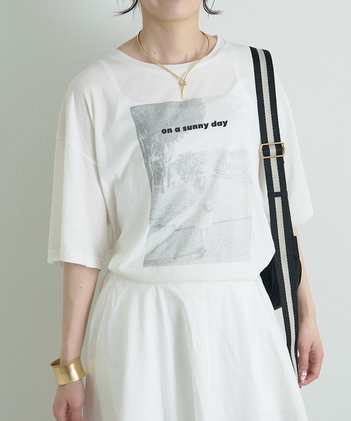 tシャツ テキストアートプリントTシャツ レディースの画像