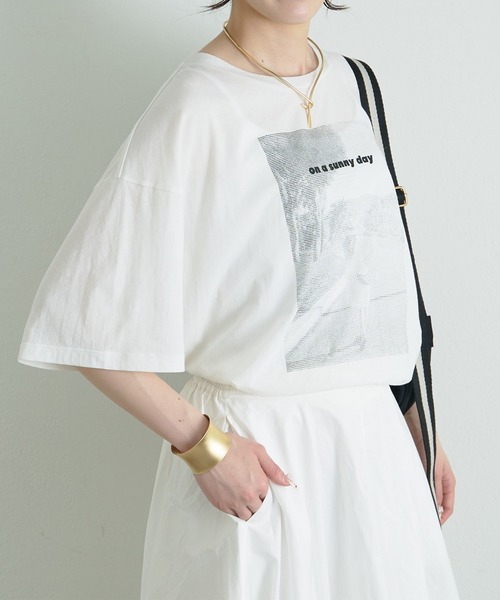 tシャツ テキストアートプリントTシャツ レディースの画像