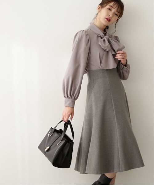 「PROPORTION BODY DRESSING」 フレアスカート MEDIUM グレー レディースの画像