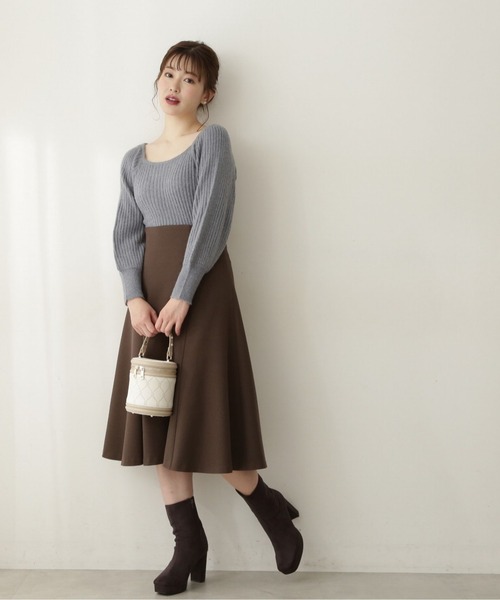 「PROPORTION BODY DRESSING」 フレアスカート MEDIUM グレー レディースの画像