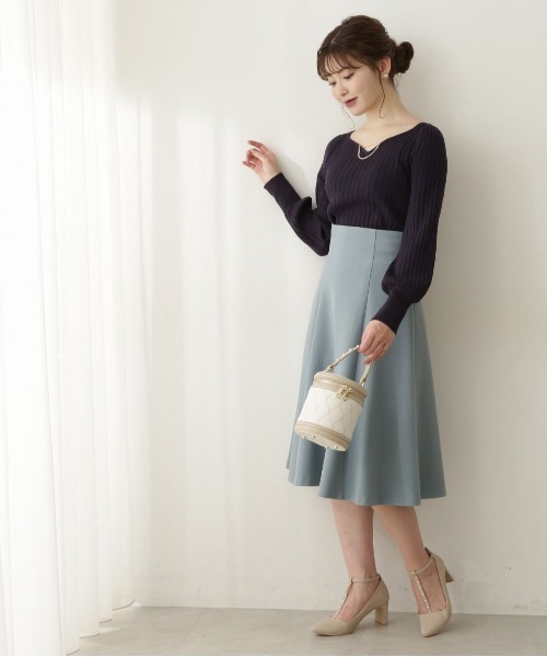 「PROPORTION BODY DRESSING」 フレアスカート MEDIUM グレー レディースの画像