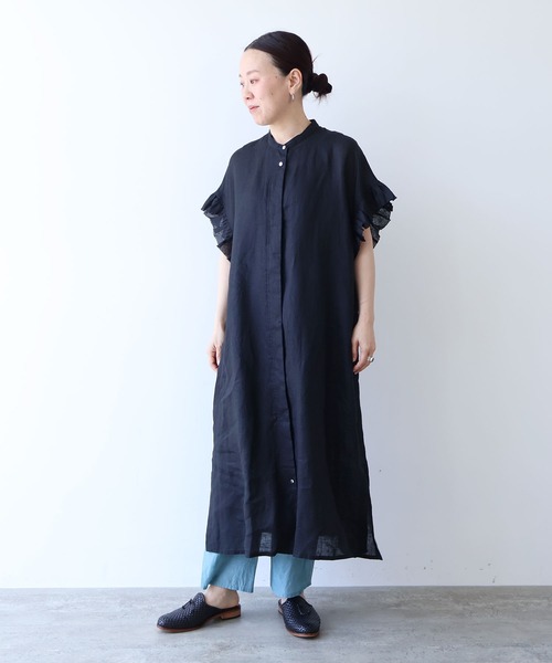ワンピース Yuni yuni ワンピース 60/1Linen gather sleeves one-piece : ZOZOTOWN