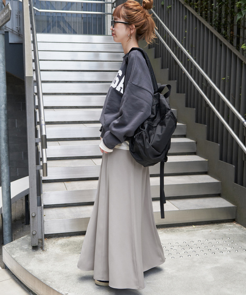 「B.C STOCK」 フレアスカート MEDIUM チャコールグレー レディース_画像9