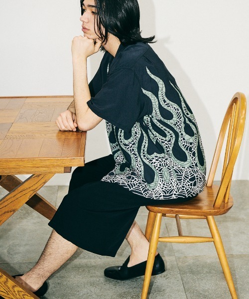 TOWNCRAFT（タウンクラフト） シャツ 半袖 PRINTED LOOP COLLAR SS