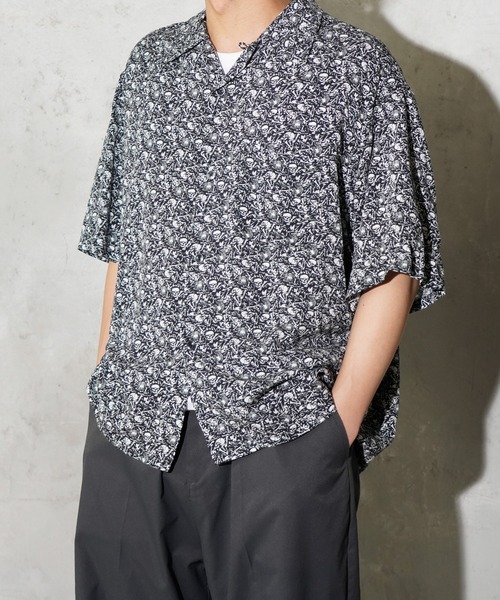 TOWNCRAFT（タウンクラフト） シャツ 半袖 PRINTED LOOP COLLAR SS