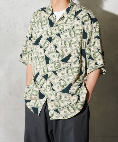TOWNCRAFT（タウンクラフト） シャツ PRINTED LOOP COLLAR SS SHIRT 総