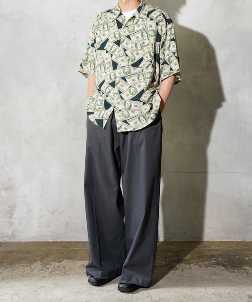 TOWNCRAFT（タウンクラフト） シャツ 半袖 PRINTED LOOP COLLAR SS