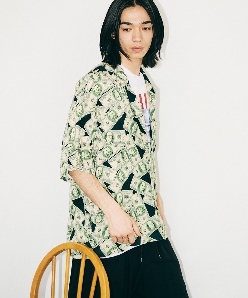 TOWNCRAFT（タウンクラフト） シャツ 半袖 PRINTED LOOP COLLAR SS