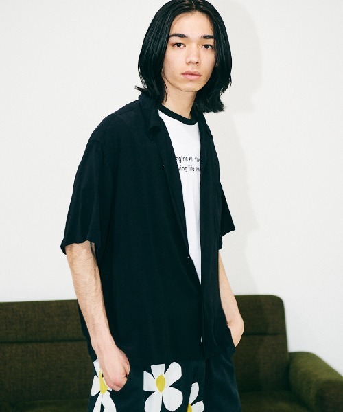 TOWNCRAFT（タウンクラフト） シャツ 半袖 PRINTED LOOP COLLAR SS