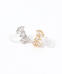 ピアス オールビジューリボンノンホールピアス ...の詳細画像1