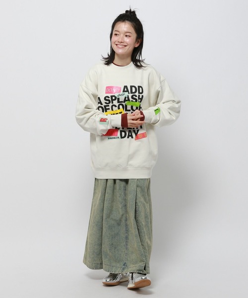 「Fishs Eddy」 スウェットカットソー MEDIUM ネイビー レディース_画像6