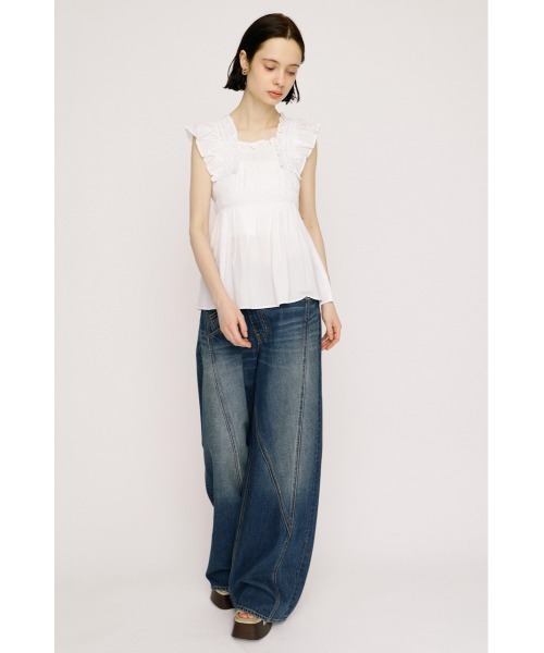 SLY（スライ） ブラウス シャツ SEERSUCKER ARM FRILL TOPS シアー