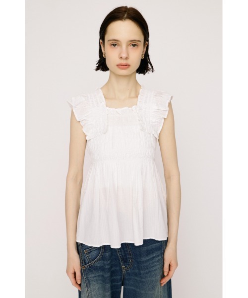 SLY（スライ） ブラウス シャツ SEERSUCKER ARM FRILL TOPS シアー 