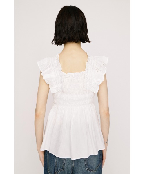SLY（スライ） ブラウス シャツ SEERSUCKER ARM FRILL TOPS シアー