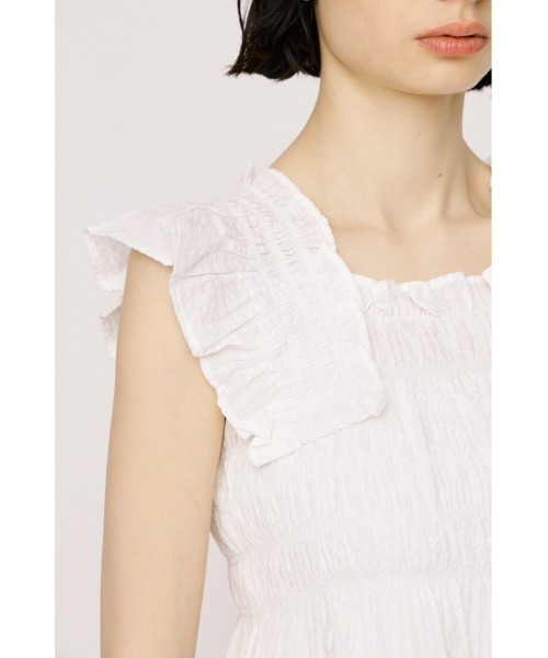 SLY（スライ） ブラウス シャツ SEERSUCKER ARM FRILL TOPS シアー