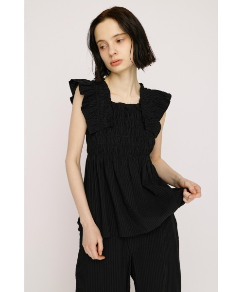 SLY（スライ） ブラウス シャツ SEERSUCKER ARM FRILL TOPS シアー
