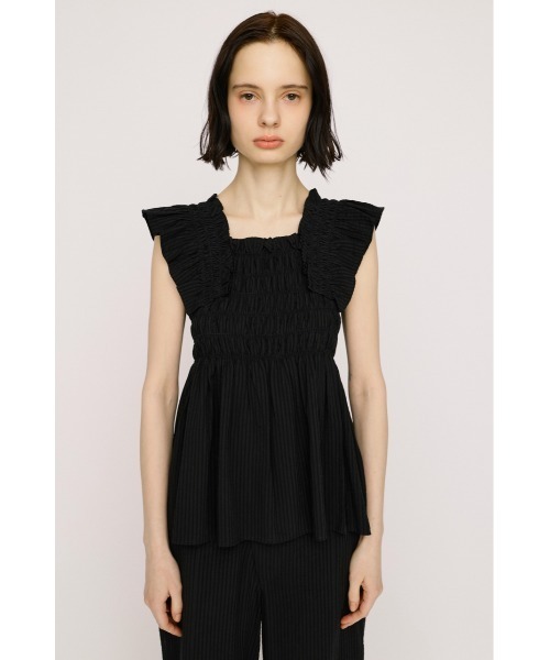 SLY（スライ） ブラウス シャツ SEERSUCKER ARM FRILL TOPS シアー