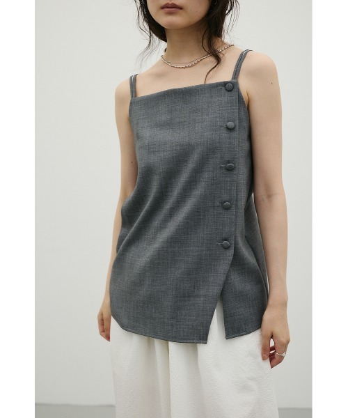 STYLEMIXER マニッシュボタンベスト グレー Mサイズ STYLEMIXER（スタイルミキサー） ベスト ジレ 夏 マニッシュボタン