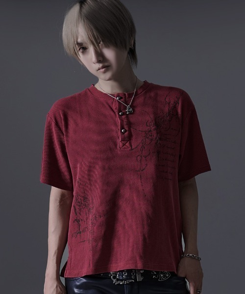 ヘンリーネック tシャツ 「RUDOL/ルドル」ピグメント加工ヘンリーネックTEE メンズ レディース | RUDOL