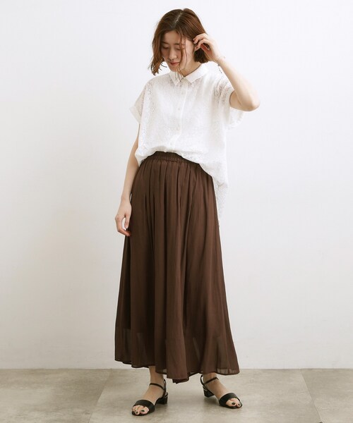grove（グローブ） ワイドパンツ パンツ 軽やかに揺れる、エアリー