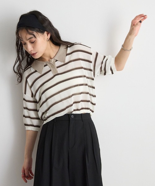 STELLA FISH tシャツ 半袖 レトロに着映える。配色ボーダー半袖