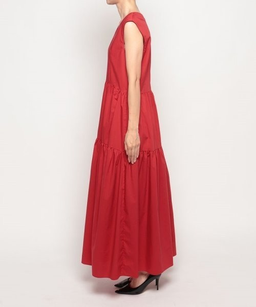「allureville」 ノースリーブワンピース 1 レッド レディース_画像3