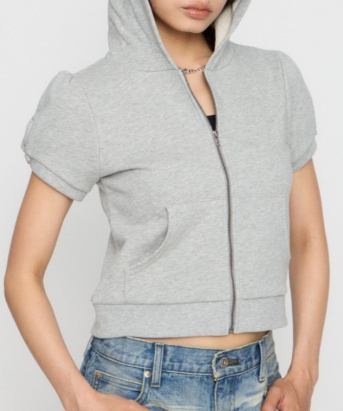 ラグアジェム パーカー LAGUA GEM（ラグアジェム） パーカー PUFF SLEEVE ZIP トップス