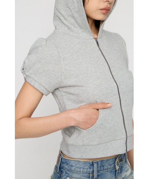 LAGUA GEM（ラグアジェム） パーカー PUFF SLEEVE ZIP トップス